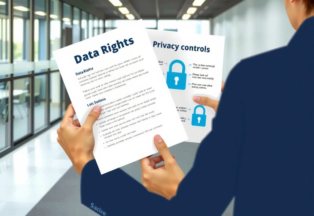 Person mit Datenschutzrechten und sicheren Verbindungen